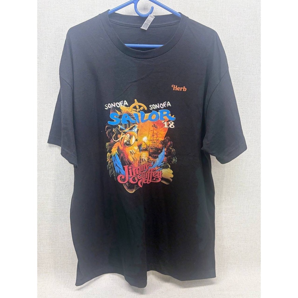Jimmy Buffett Son of a Sailor 18 Tour Shirt Mens XL Black Graphic Tee Concert